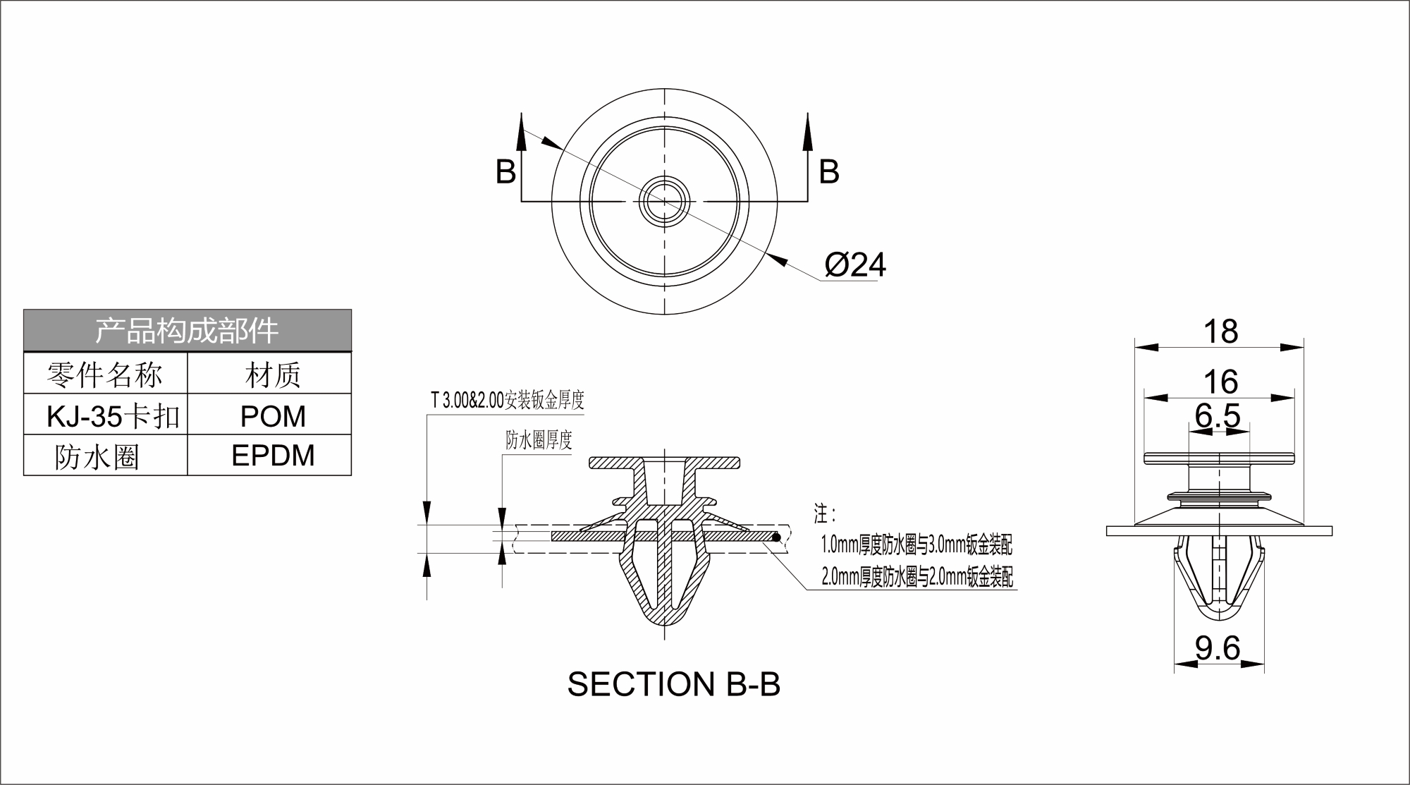 Plastic Pillar Clip KJ-35